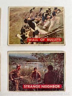 Set of Four (4) 1956 Walt Disney's Davy Crockett Topps Trading Cards 