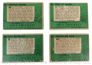 Set of Four (4) 1956 Walt Disney's Davy Crockett Topps Trading Cards 