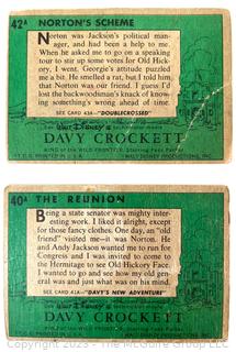 Set of Four (4) 1956 Walt Disney's Davy Crockett Topps Trading Cards 