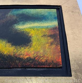 Floater Framed Oil On Board Original Landscape Signed by Artist Preston McCall (1951 - ). Measures 15.5 x 13.5"