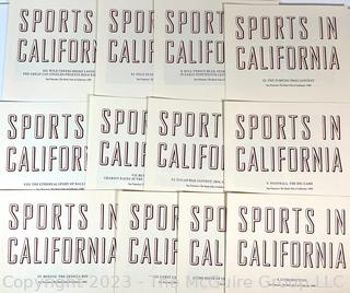 Set of (12) Illustrated Folders "Sports in California" Published by The Book Club of California San Francisco,1986