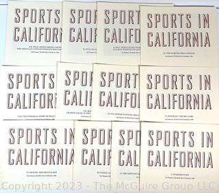 Set of (12) Illustrated Folders "Sports in California" Published by The Book Club of California San Francisco,1986