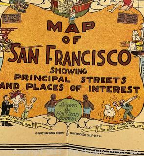 1927 Harrison Godwin Comic Pictorial Map of San Francisco, California.  27" x 33"