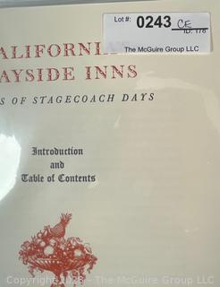 Set of Seven (7) Folders of Lithographic Views of California's Wayside Inns. Relics of Stagecoach Days Published by The Book Club of California 1988