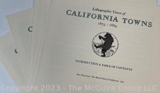 Set of Ten (10) Folders of Lithographic Views of California Towns, 1875-1889 Published by The Book Club of California, San Francisco, 1985