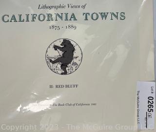 Set of Ten (10) Folders of Lithographic Views of California Towns, 1875-1889 Published by The Book Club of California, San Francisco, 1985