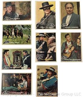 Set of Nine (9) 1958 Walt Disney's Zorro TV Series Topps Trading Cards 