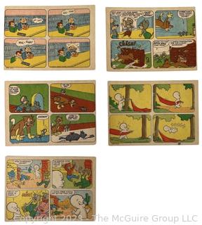 Set of Five (5) 1960 Fleer Casper the Friendly Ghost Trading Cards