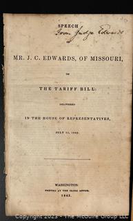 3 Speeches in the U.S. House of Representatives on the Tariff Bill of 1842