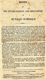 Hints on The Establishment and Regulation Of Sunday Schools Published 1816