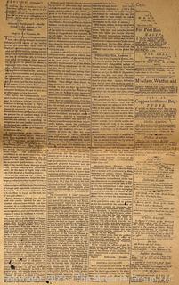 The New-York Morning Post Dated November 7, 1783, Vol. III, Numb. 155,  Includes George Washington's Farewell to The Army.