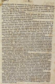 U.S. Senate Bill S 278 Entered March 17, 1840 re U.S. Government non-payment of subsistence provisions to a contractor, Clemens, Bryant and Co., during Cherokee Indians removal west of the Mississippi in 1840. 