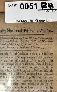 U.S. Senate Bill S 278 Entered March 17, 1840 re U.S. Government non-payment of subsistence provisions to a contractor, Clemens, Bryant and Co., during Cherokee Indians removal west of the Mississippi in 1840. 