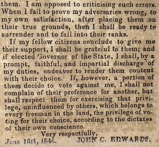 Address of John C Edwards to The People of Missouri 1844