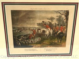 Framed Under Glass Hand Colored Aquatinted Engraving, Bachelors Hall ' By Francis Calcraft Turner (1795-1846)