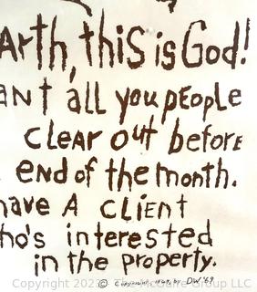 Framed Under Glass Earth This Is God! Eviction Notice Poster