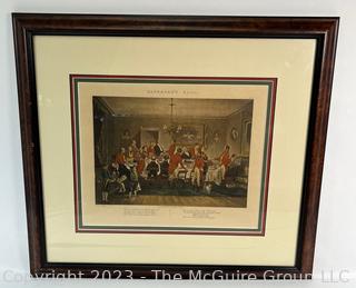 Framed Under Glass Hand Colored Aquatinted Engraving, Bachelors Hall. By Francis Calcraft Turner (1795-1846)