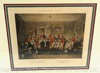 Framed Under Glass Hand Colored Aquatinted Engraving, Bachelors Hall. By Francis Calcraft Turner (1795-1846)