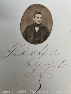 Thomas W. Cantwell's Civil War Era Autograph Book with Photos. Many prominent people including Presidents, Governors, Military Officers and Women.