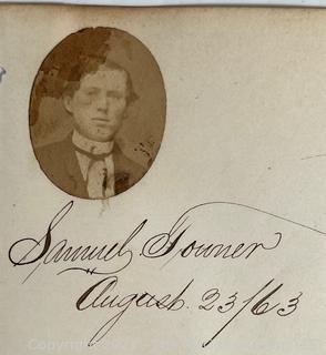 Thomas W. Cantwell's Civil War Era Autograph Book with Photos. Many prominent people including Presidents, Governors, Military Officers and Women.