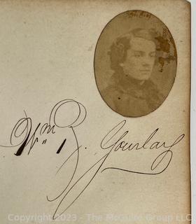 Thomas W. Cantwell's Civil War Era Autograph Book with Photos. Many prominent people including Presidents, Governors, Military Officers and Women.