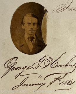 Thomas W. Cantwell's Civil War Era Autograph Book with Photos. Many prominent people including Presidents, Governors, Military Officers and Women.