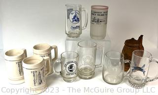 Collection of Vintage Souvenir Beer Steins Including Coney Island, The Senators and the Nationals