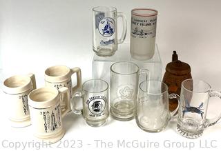 Collection of Vintage Souvenir Beer Steins Including Coney Island, The Senators and the Nationals