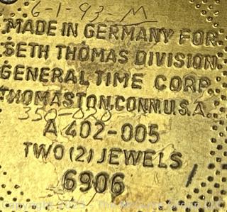 Seth Thomas Clock Movement made by General Time Corp. Germany  A 402-005/6906