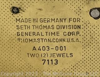 German Made Clock Movement for Seth Thomas A403-001   7113