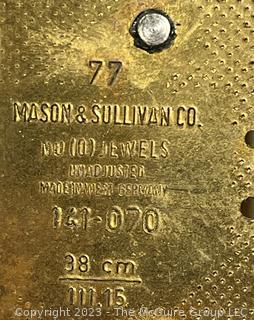 77 Mason & Sullivan Clock Movement West German 141-070 38cm