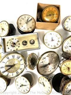 Assortment of Vintage Desk, Travel and Alarm Clocks