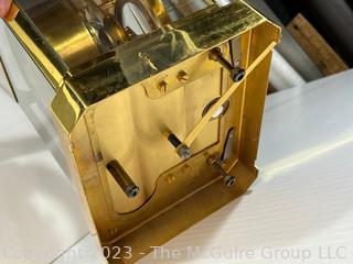 Circa 1977 ATMOS Jaeger Le Coultre Brass Clock with Glass Matching Case. SN 467393 Swiss. 