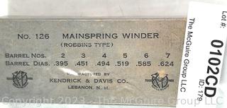 Robbins Type Mainspring Winder. Kendrick and Davis Co. 