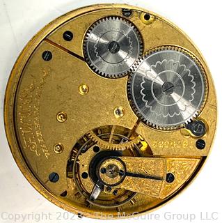 (3) Enamel Pocket Watch Faces, 2 with movements: SN's 3196589 and 7879532