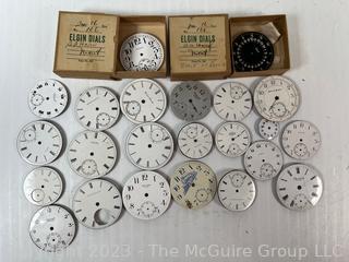 Grouping of Enamel Pocket Watch Faces