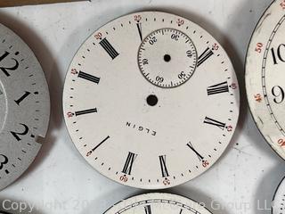 Grouping of Enamel Pocket Watch Faces