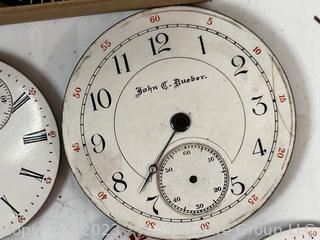 Grouping of Enamel Pocket Watch Faces