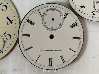 Grouping of Enamel Pocket Watch Faces