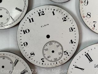 Grouping of Enamel Pocket Watch Faces