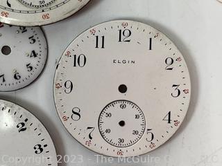 Grouping of Enamel Pocket Watch Faces