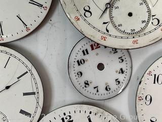 Grouping of Enamel Pocket Watch Faces