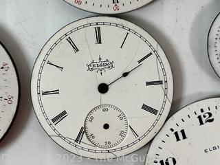 Grouping of Enamel Pocket Watch Faces