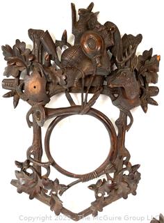 Intricately Carved Wooden Cuckoo Clock and Movement Parts