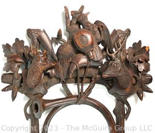 Intricately Carved Wooden Cuckoo Clock and Movement Parts