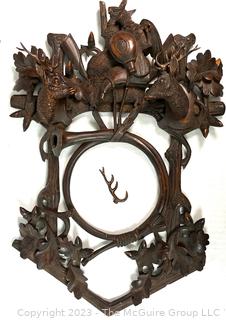 Intricately Carved Wooden Cuckoo Clock and Movement Parts