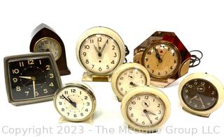 Grouping of Desk, Wall and Travel Clocks