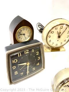 Grouping of Desk, Wall and Travel Clocks