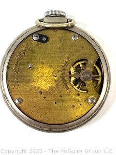 Ingraham Pocket Watch, Elgin Wristwatch and Sandoz-Vuille 8 Day 7J Swiss Clock Movement 