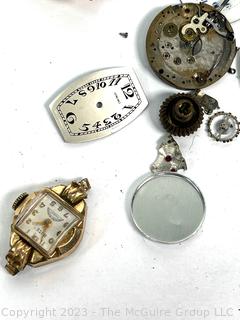 Grouping of Watchmakers Movements and Repair Supplies